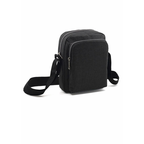 Deluxe Heathered Poly 3-Zipper Crossbody Sling Bag - Item #Q1137