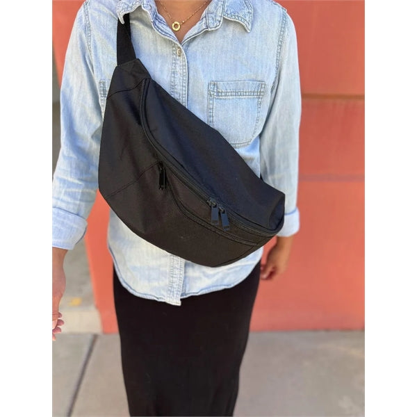 Large Oversized Poly Crossbody Sling Fanny Pack - Item #Q1144