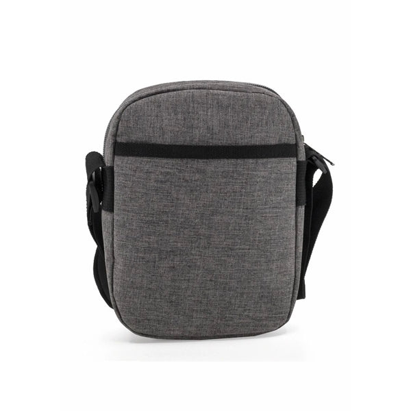 Heathered Poly 2-Zipper Crossbody Sling Bag - Item #Q1135 - Charcoal Heather