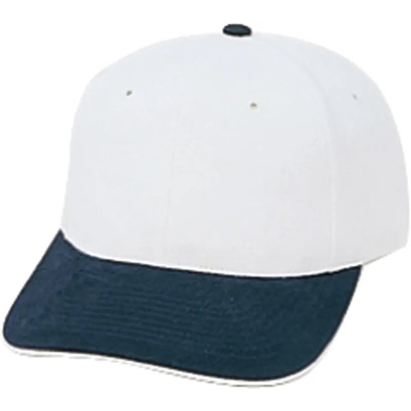 Low Crown Constructed Heavy Brushed Cotton Sandwich Bill Cap - Item #C6003 - Navy-White