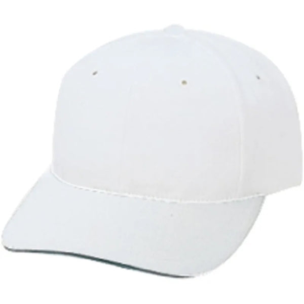Low Crown Constructed Heavy Brushed Cotton Sandwich Bill Cap - Item #C6003 - White-Black