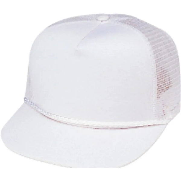 Pro Style Constructed 5-Panel Twill Mesh Snapback Cap - Item #C1603 - White