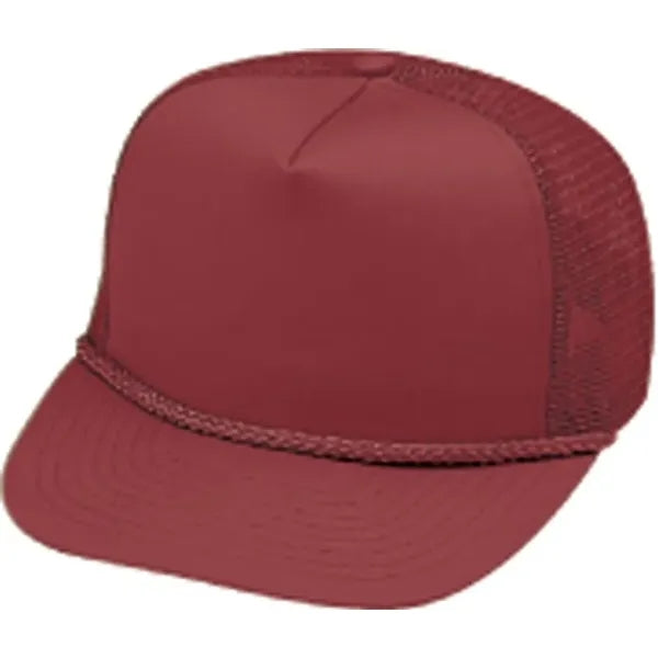 Pro Style Constructed 5-Panel Twill Mesh Snapback Cap - Item #C1603 - Maroon