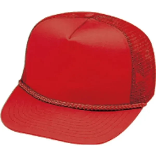 Pro Style Constructed 5-Panel Twill Mesh Snapback Cap - Item #C1603 - Red