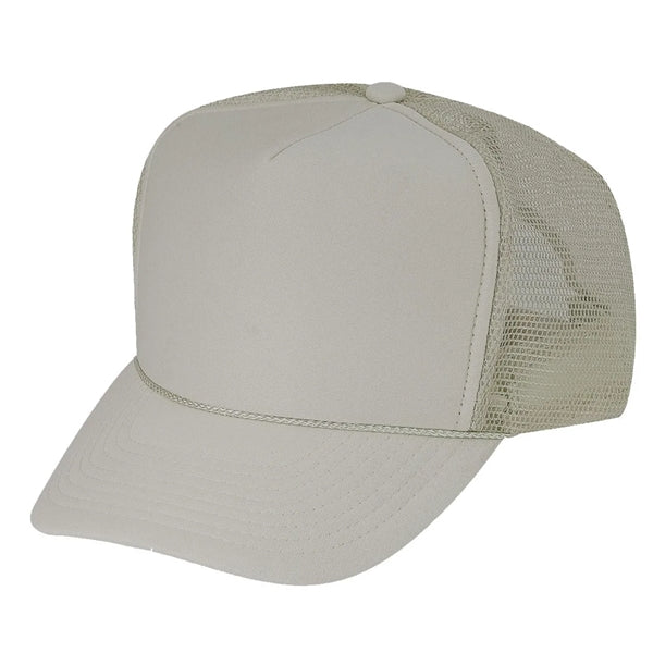 Solid Poly Foam Front Mesh Back Trucker Snapback Cap - Item #C2202 - Gray