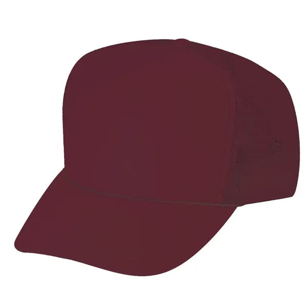 Solid Poly Foam Front Mesh Back Trucker Snapback Cap - Item #C2202 - Maroon