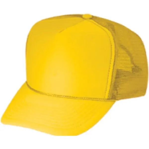 Solid Poly Foam Front Mesh Back Trucker Snapback Cap - Item #C2202 - Gold