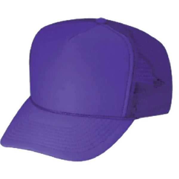 Solid Poly Foam Front Mesh Back Trucker Snapback Cap - Item #C2202 - Royal Blue