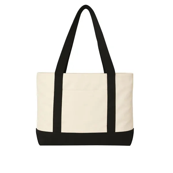 Poly-Cotton Canvas Tote Bag 19" - Item #4449 - Natural-Black