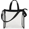 Premium Clear Vinyl Stadium Crossbody Bag - Item #Q1119 - Clear-Black