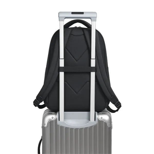 Stylish Jacquard Poly Computer Backpack - Item #Q2266 - Black-Black Hardware