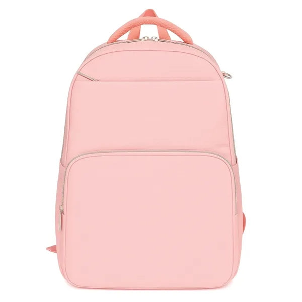 Stylish Jacquard Poly Computer Backpack - Item #Q2266 - Pink-Silver Hardware