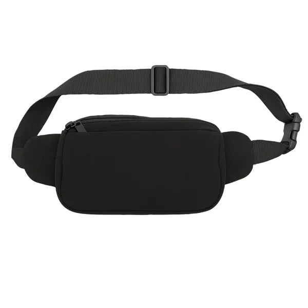 Poly-Cotton Canvas 3-Zipper Fanny Pack - Item #Q1202 - Black