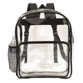Clear Vinyl Backpack with One Side Mesh Pocket - Item #1101-S1 - Clear-Black