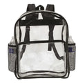 Clear Vinyl Backpack with Two Mesh Pockets - Item #1101-S2 - Clear-Black