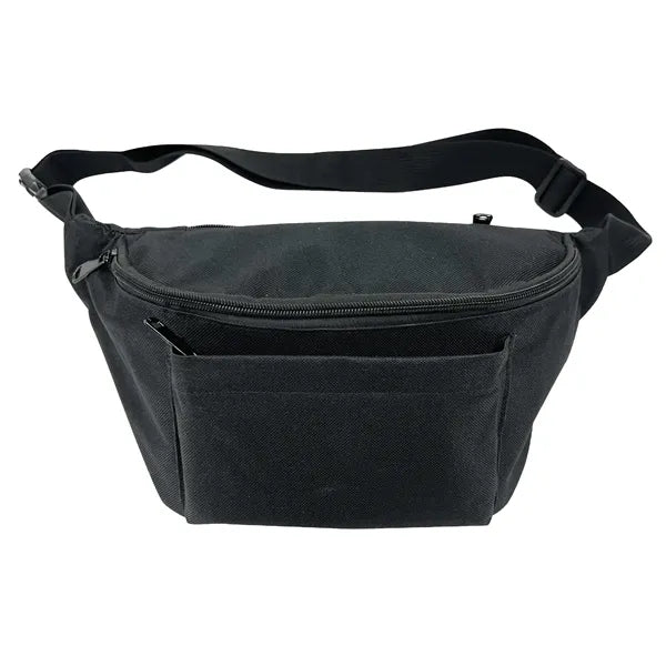 Poly Three-Zipper Fanny Pack / Crossbody Sling - Item #Q1166 - Black