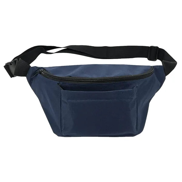 Poly Three-Zipper Fanny Pack / Crossbody Sling - Item #Q1166 - Navy Blue