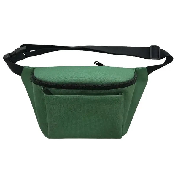Poly Three-Zipper Fanny Pack / Crossbody Sling - Item #Q1166 - Dark Green