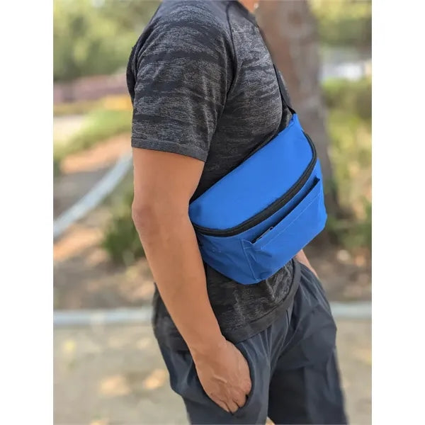 Poly Three-Zipper Fanny Pack / Crossbody Sling - Item #Q1166 - Royal Blue