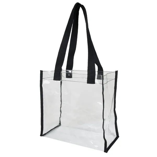 Clear Vinyl Tote Bag with Color Trim 12" - Item #4917