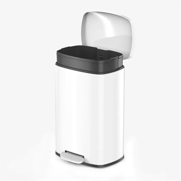 50L Rectangular Stainless Steel Step Trash Can - Item #EZ-961050-WT