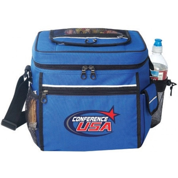 24-Pack 600D Poly Cooler, Flap Top Access & Phone Pocket - Item #406