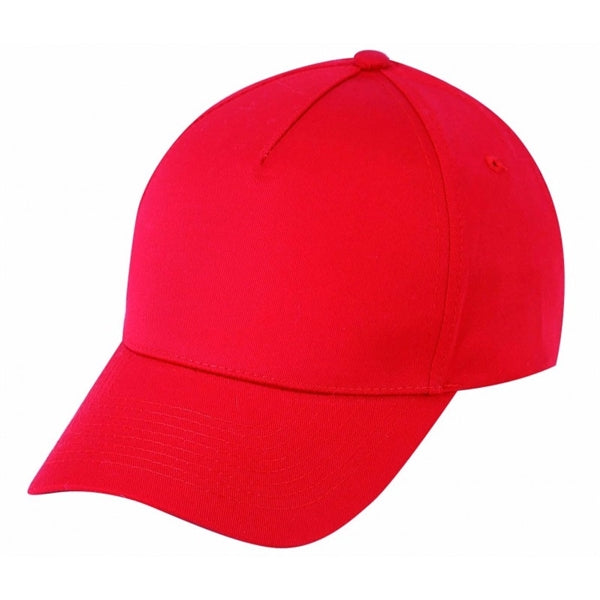 Low Crown Constructed 5-Panel Cotton Twill Cap, Hook & Loop - Item #C1606 - Red
