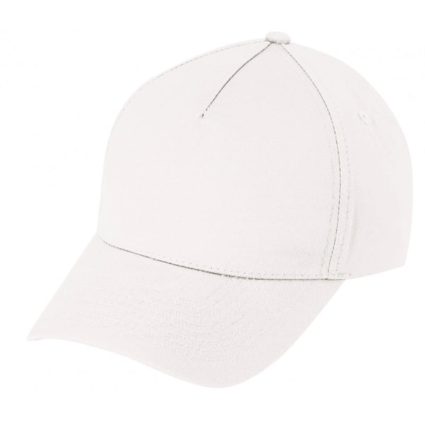 Low Crown Constructed 5-Panel Cotton Twill Cap, Hook & Loop - Item #C1606 - White