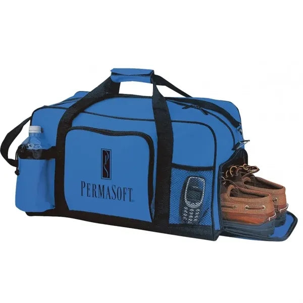 600D Poly Duffel Bag with Shoe Storage 20" - Item #5521 - Royal-Black