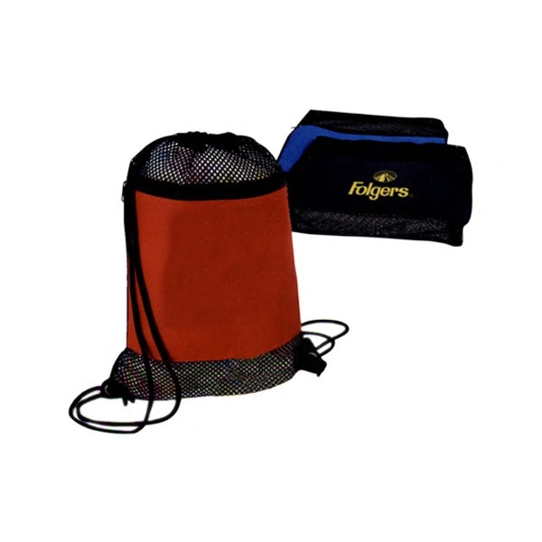 Nylon Mesh Drawstring Tote Bag 15" x 20" - Item #944 - Black