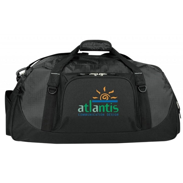 Ripstop Poly Piggyback Duffel Bag with Shoe Storage - Item #5013 - Black