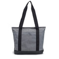 Heathered 300D Poly Zippered Tote Bag - Item #Q1109 - Gray-Charcoal Heather