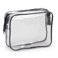 Clear Vinyl Travel-Size Cosmetic Bag - Item #Q1110 - Clear-Black