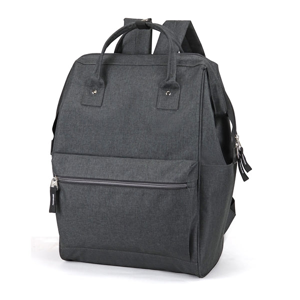 Wide-Mouth Heathered 300D Poly Computer Backpack - Item #Q2205