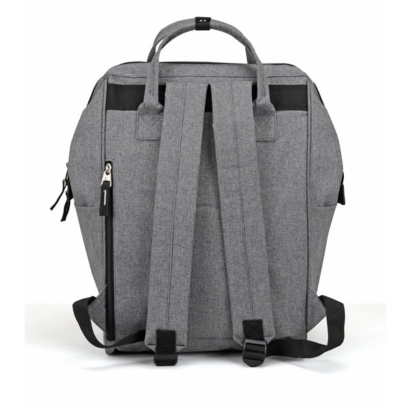 Wide-Mouth Heathered 300D Poly Computer Backpack - Item #Q2205 - Gray Heather