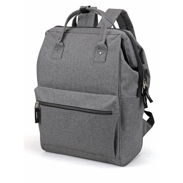Wide-Mouth Heathered 300D Poly Computer Backpack - Item #Q2205