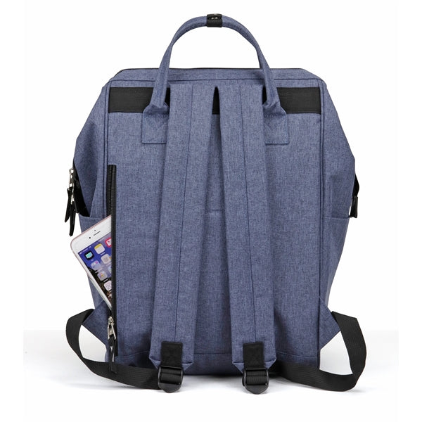 Wide-Mouth Heathered 300D Poly Computer Backpack - Item #Q2205