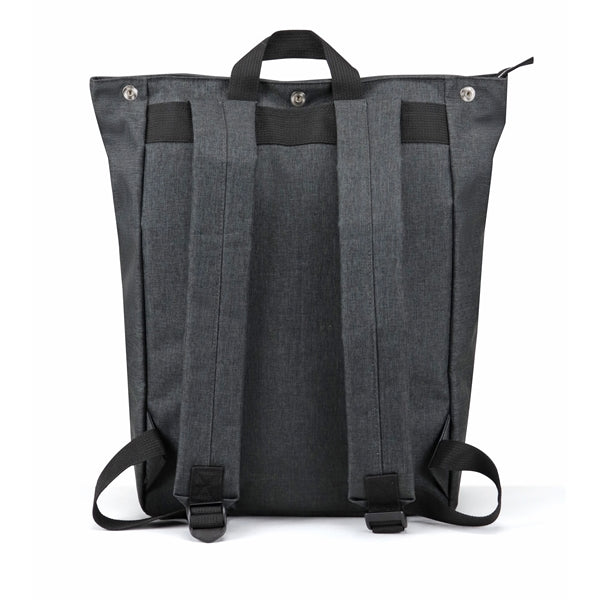 Heathered 300D Poly Zippered Computer Backpack, Snap Closure - Item #Q2209