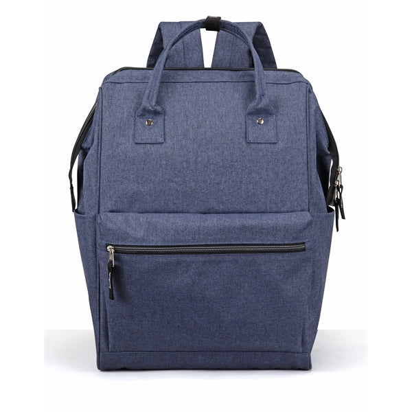 Wide-Mouth Heathered 300D Poly Computer Backpack - Item #Q2205