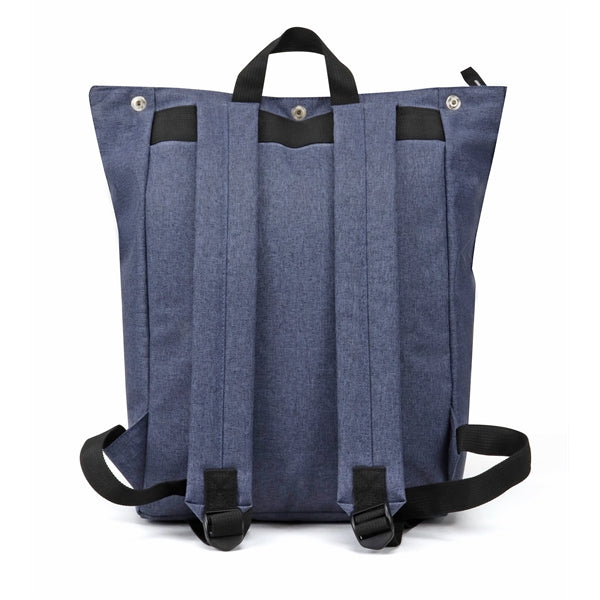 Heathered 300D Poly Zippered Computer Backpack, Snap Closure - Item #Q2209