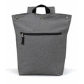 Heathered 300D Poly Zippered Computer Backpack, Snap Closure - Item #Q2209 - Gray Heather