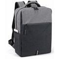 Deluxe Heathered 300D Poly Computer Backpack, Padded Sleeve - Item #Q2212 - Gray-Charcoal (Heather)