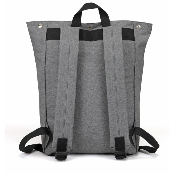 Heathered 300D Poly Zippered Computer Backpack, Snap Closure - Item #Q2209
