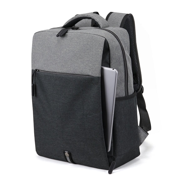 Deluxe Heathered 300D Poly Computer Backpack, Padded Sleeve - Item #Q2212