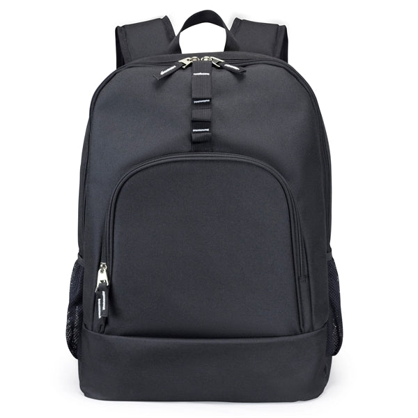 600D Poly Travel Computer Backpack with Padded Back Panel - Item #Q2218 - Black