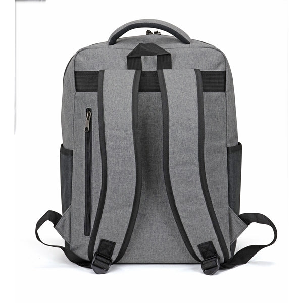 Deluxe Heathered 300D Poly Computer Backpack, Padded Sleeve - Item #Q2212