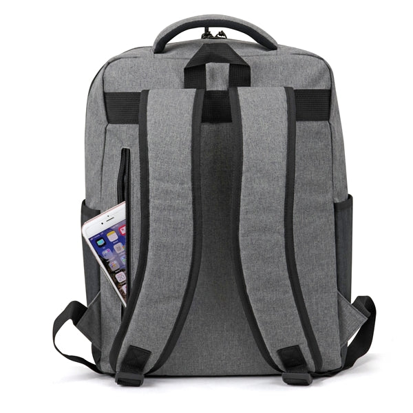 Deluxe Heathered 300D Poly Computer Backpack, Padded Sleeve - Item #Q2212