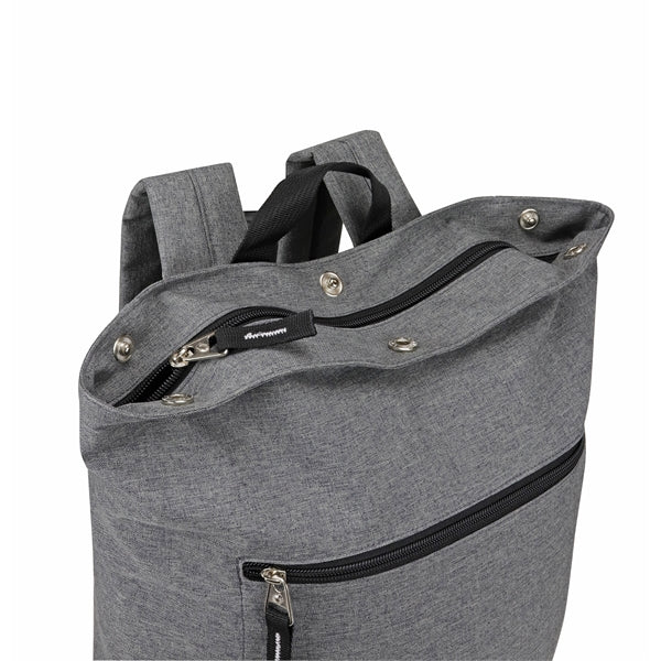 Heathered 300D Poly Zippered Computer Backpack, Snap Closure - Item #Q2209