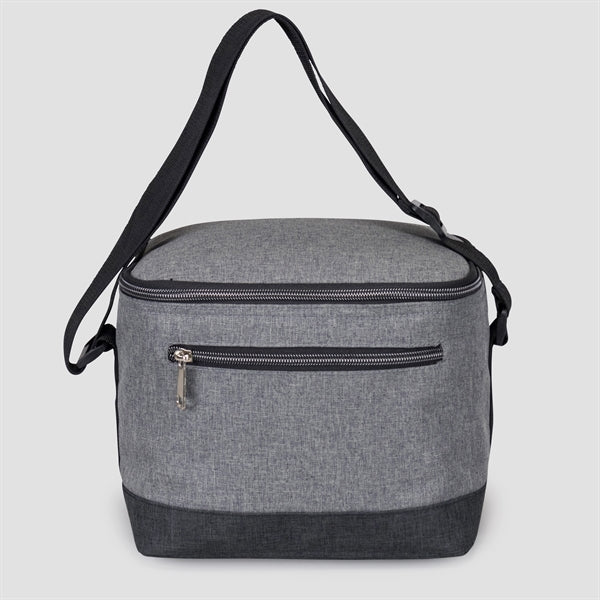 6-Pack Heathered 300D Poly Cooler - Item #Q4403 - Gray-Charcoal Heather