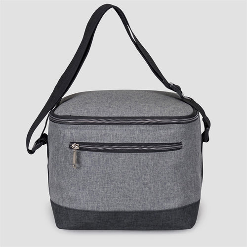 6-Pack Heathered 300D Poly Cooler - Item #Q4403 - Gray-Charcoal Heather